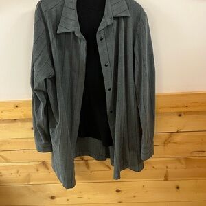 Coldwater Creek Charcoal Striped Shirt Jacket